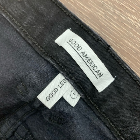 Good American womens black good legs coated jeans 22 - Picture 4 of 7